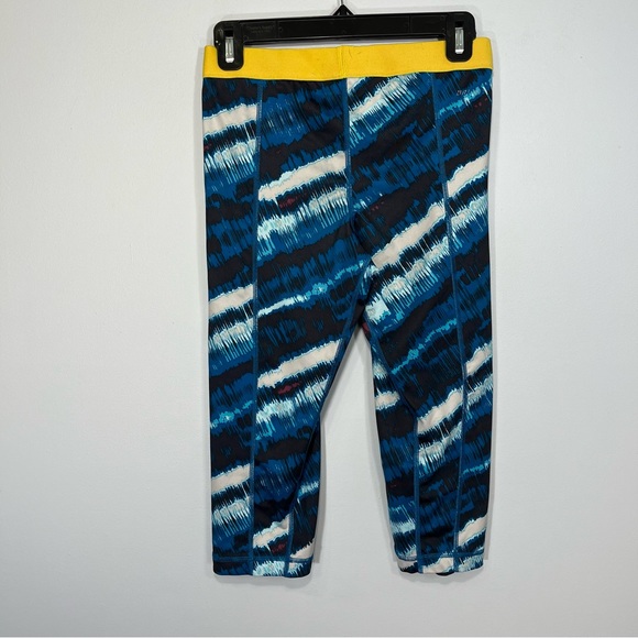 Nike Pants Womens Small Blue Abstract Stripe Nike Pro Cropped Legging Fitted - Picture 2 of 9